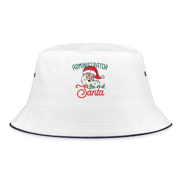 Admin xmas the real Santa Christmas - Bucket Hat - white/navy - Front