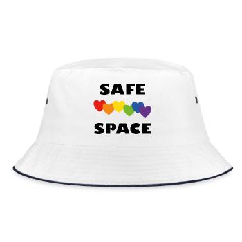 Espace sûr LGBTQ cœurs arc-en-ciel - Bob - blanc/marine - Devant
