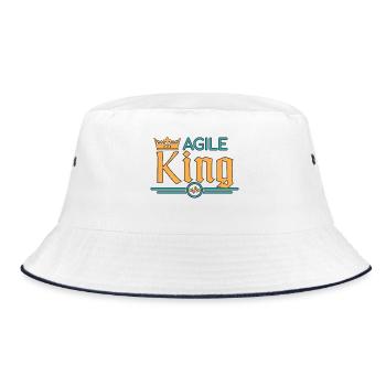 Agile Coach King - Bucket Hat - white/navy - Front