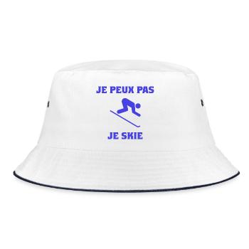 JE PEUX PAS. SKI. MONTAGNE. RAQUETTE. SNOW - Bob - blanc/marine - Devant