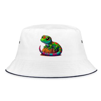 Gecko - Bucket Hat - white/navy - Front