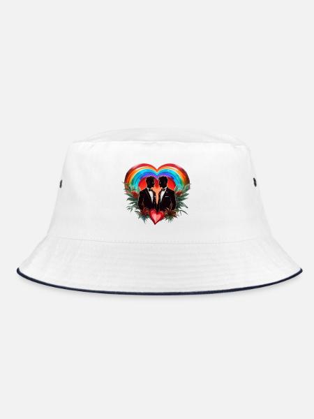 The magic of the moment: elegant cheerful silhouettes - Bucket Hat - white/navy - Front