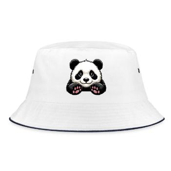 Panda - Bucket Hat - white/navy - Front