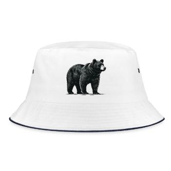 Black bear - Bucket Hat - white/navy - Front