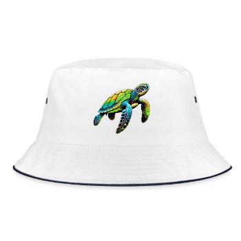Turtle - Bucket Hat - white/navy - Front
