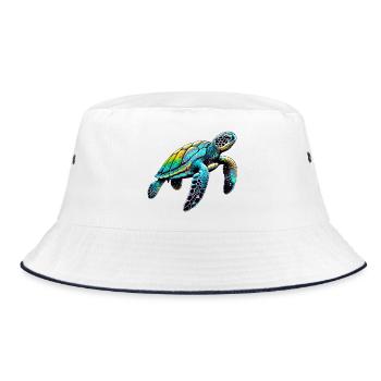 Turtle - Bucket Hat - white/navy - Front