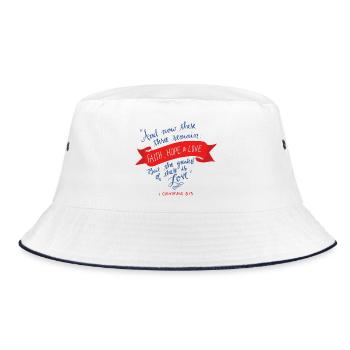 Glaube, Hoffnung und Liebe 2 - Bucket Hat - Weiß/Navy - Vorne