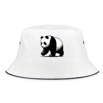 Panda - Bucket Hat - white/navy - Front