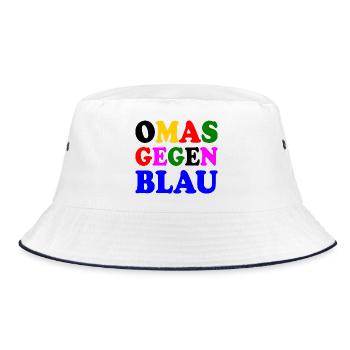Omas gegen blau - Bucket Hat - Weiß/Navy - Vorne