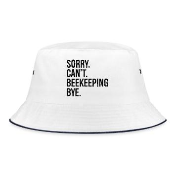 sorry can't beekeeping bye - Bucket Hat - Weiß/Navy - Vorne