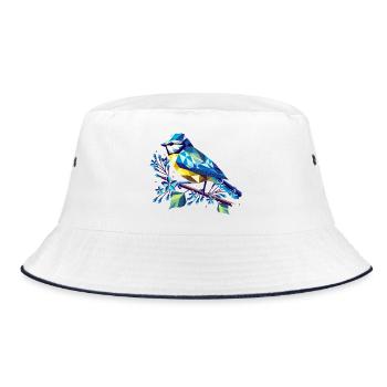 Charming blue on a lilac branch - Bucket Hat - white/navy - Front