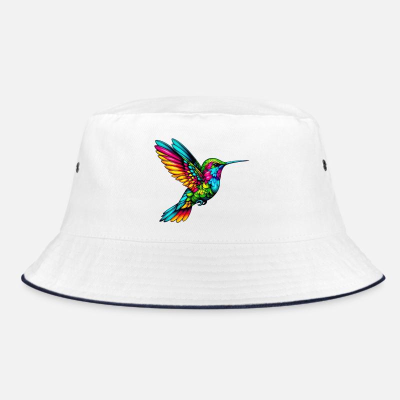 Kolibri - Bucket Hat - Weiß/Navy