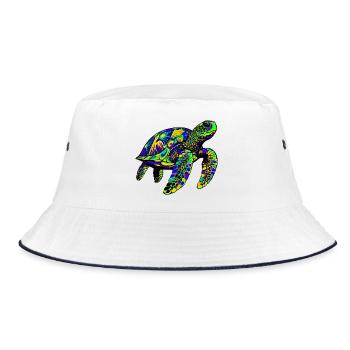 Meeresschildkröte - Bucket Hat - Weiß/Navy - Vorne