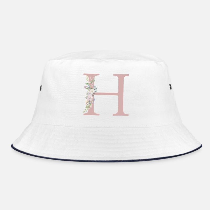 H Monogramm, Floral, personalisierbar Bucket Hat