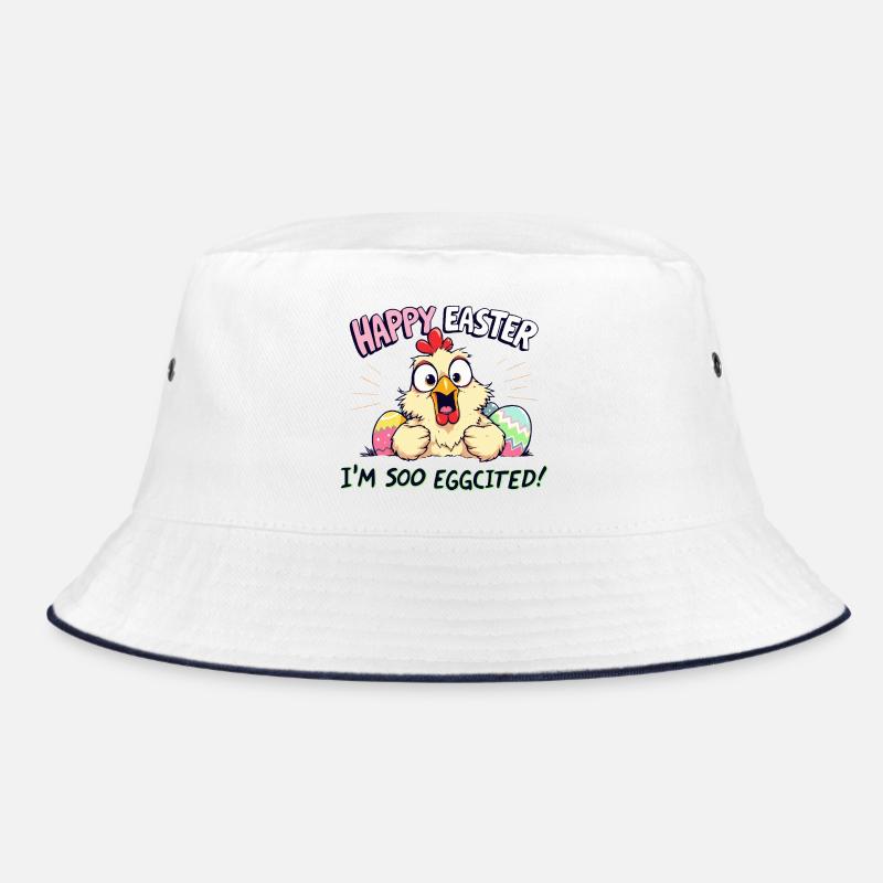 happy easter i am eggcited Bucket Hat
