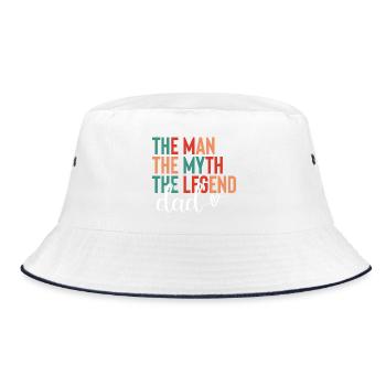 Dad - The Man, The Myth, The Legend - Bucket Hat - white/navy - Front