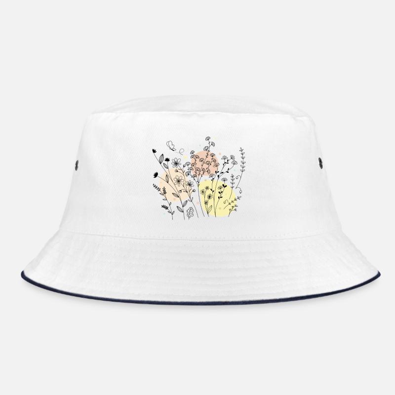 Zartes botanisches Line-Art-Design Bucket Hat