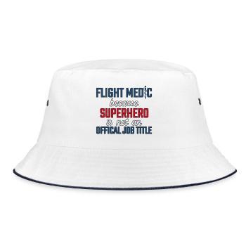 Flight Paramedic Superhero Luftrettung - Bucket Hat - Weiß/Navy - Vorne