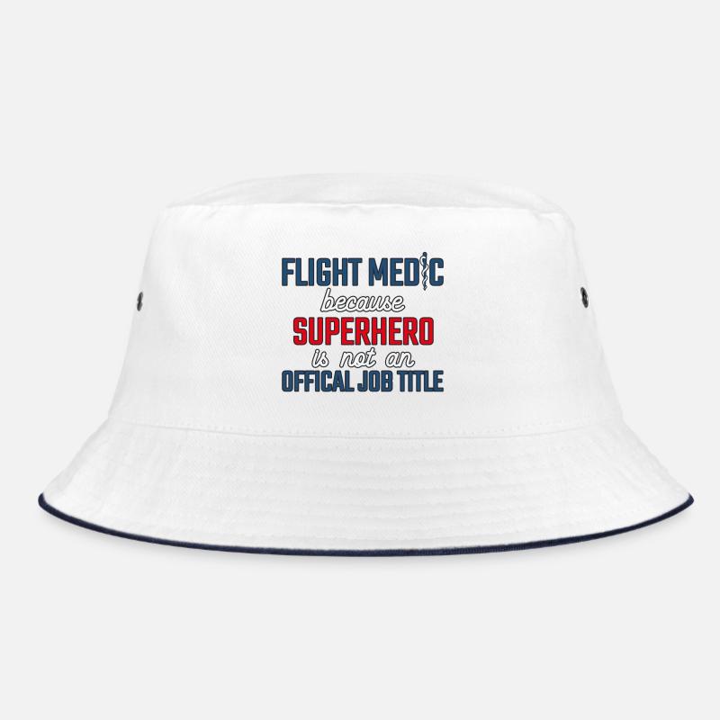 Flight Paramedic Superhero Luftrettung - Bucket Hat - Weiß/Navy