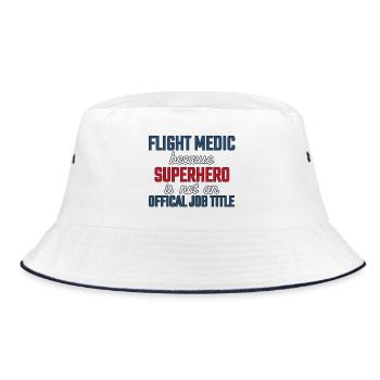Flight Paramedic Superhero Luftrettung - Bucket Hat - Weiß/Navy - Vorne