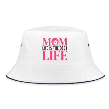 Das Leben der Mutter ist das beste Leben - Bucket Hat - Weiß/Navy - Vorne