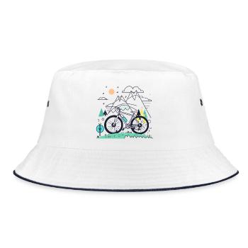 Fahrradfahrer - Bucket Hat - Weiß/Navy - Vorne