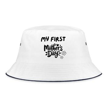 my first mothers day - Bucket Hat - Weiß/Navy - Vorne