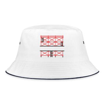 Gerüstbanner für Gerüstbauer - Bucket Hat - Weiß/Navy - Vorne
