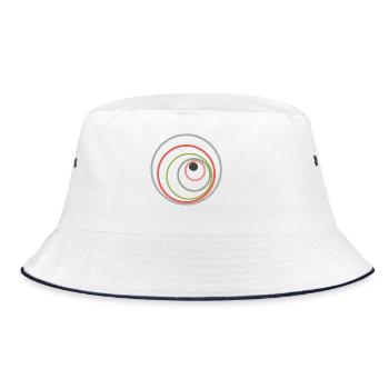 Konzentrische Kreise Farbenspiel - Bucket Hat - Weiß/Navy - Vorne