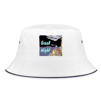 Greek Night - Bucket Hat - Weiß/Navy - Vorne