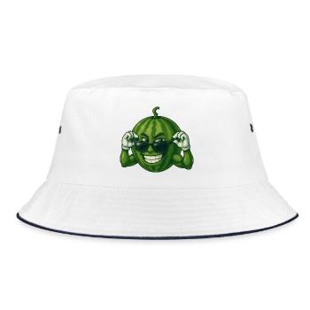 Cool Summer Sunglasses Fruity Adventure - Bucket Hat - white/navy - Front