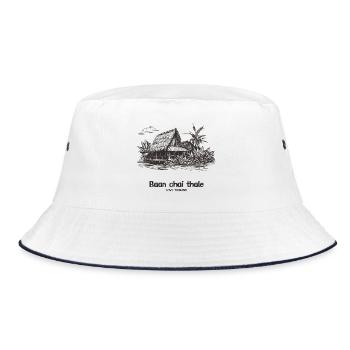 Baan chai thale - Bucket Hat - white/navy - Front