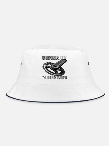 Crank Up Your Life design for bike lovers - Bucket Hat - white/navy - Front