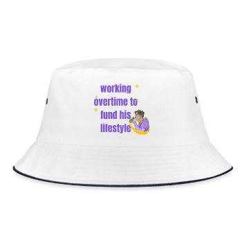 my bfs taste aint cheap - Bucket Hat - white/navy - Front