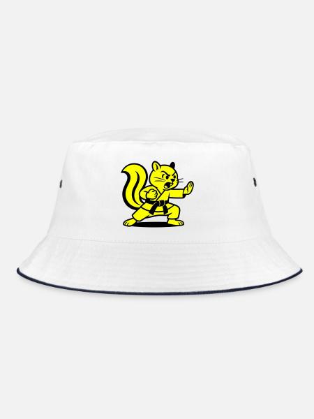 Karate Squirrels! - Bucket Hat - white/navy - Front