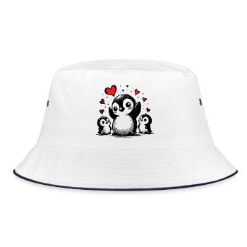 Happy Couple Surrounded by Love - Bucket Hat - white/navy - Front