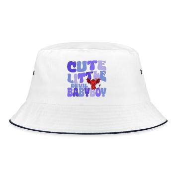 Babyboy - Cute little Devil - Bucket Hat - white/navy - Front