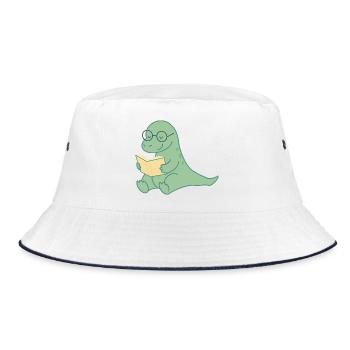Lire Dino avec des lunettes – amoureux des livres - Bob - blanc/marine - Devant