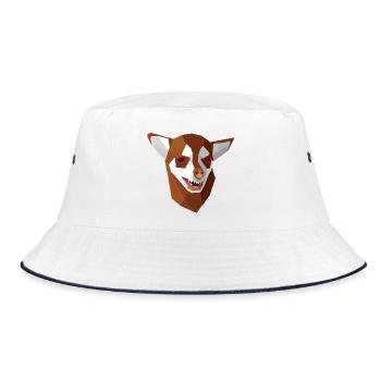 Geometric anxious Chihuahua - Bucket Hat - white/navy - Front