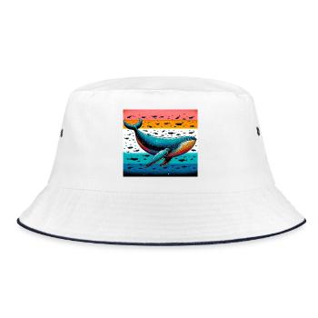 Wal - Bucket Hat - Weiß/Navy - Vorne
