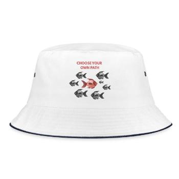 Choose your own path red fish - Bucket Hat - white/navy - Front