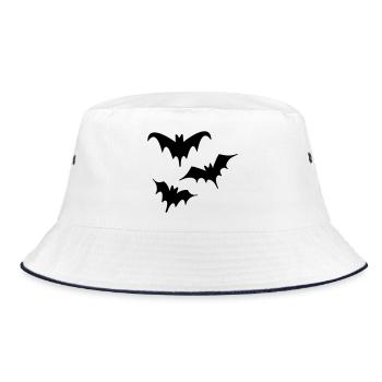 Bats Halloween Art Trio - Bucket Hat - white/navy - Front