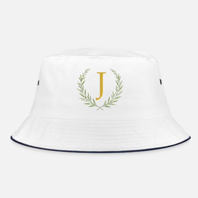 J Monogram, Eucalyptus Wreath, Personalizable Bucket Hat