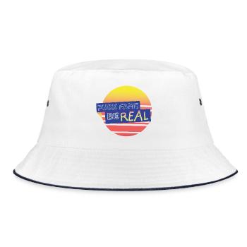 fuckfame be Real - Bucket Hat - white/navy - Front