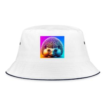 Igel - Bucket Hat - Weiß/Navy - Vorne