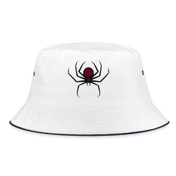 Gruselige Halloween-gruselige Goth-Spinne - Bucket Hat - Weiß/Navy - Vorne