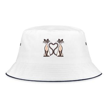 Imprimé double cœur de chat pour des vêtements uniques - Bob - blanc/marine - Devant