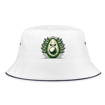 Avocado Warrior Face - Bucket Hat - white/navy - Front