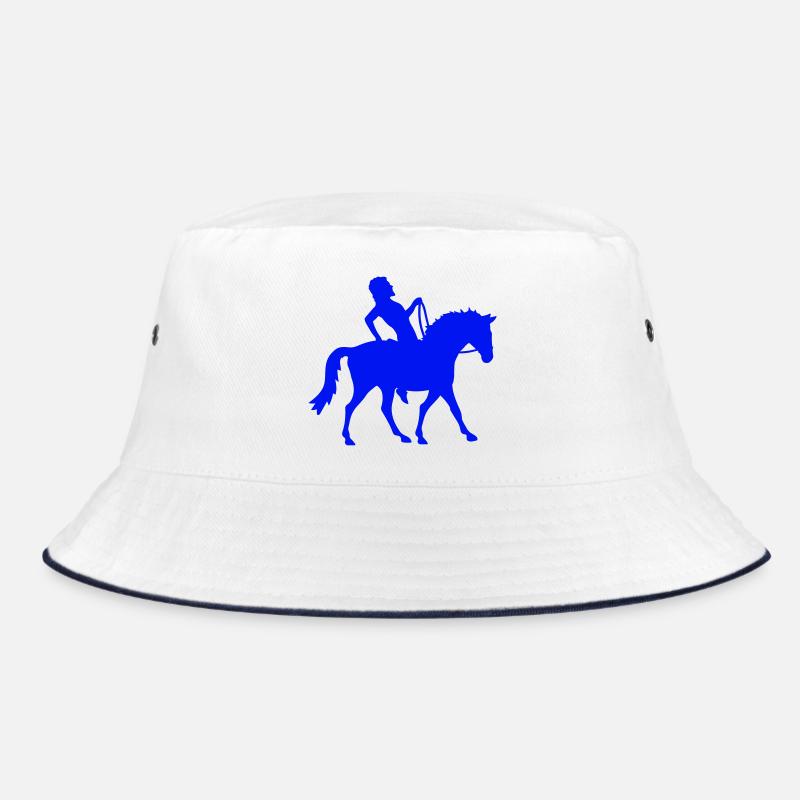 Cheval Homme Équitation Rapide Silhouette Cavalier Garçon - Bob - blanc/marine