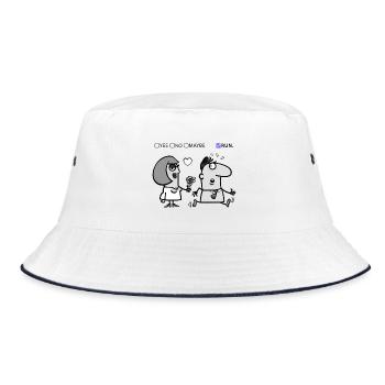 Love or Flight – Quirky Humor Design - Bucket Hat - white/navy - Front